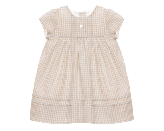 Beige Checkered Dress