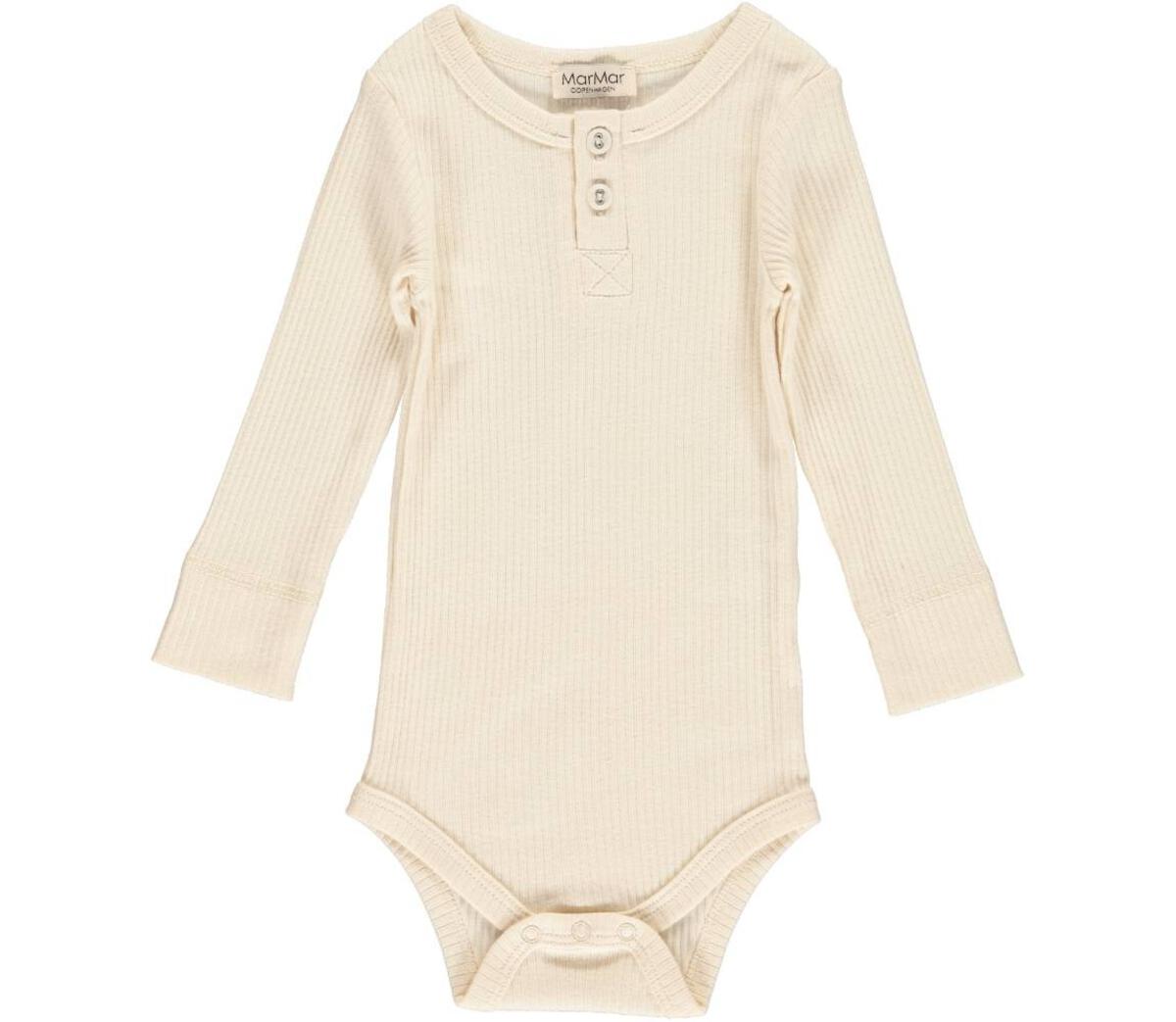 Long Sleeve Ribbed Henley Body Set - Off White