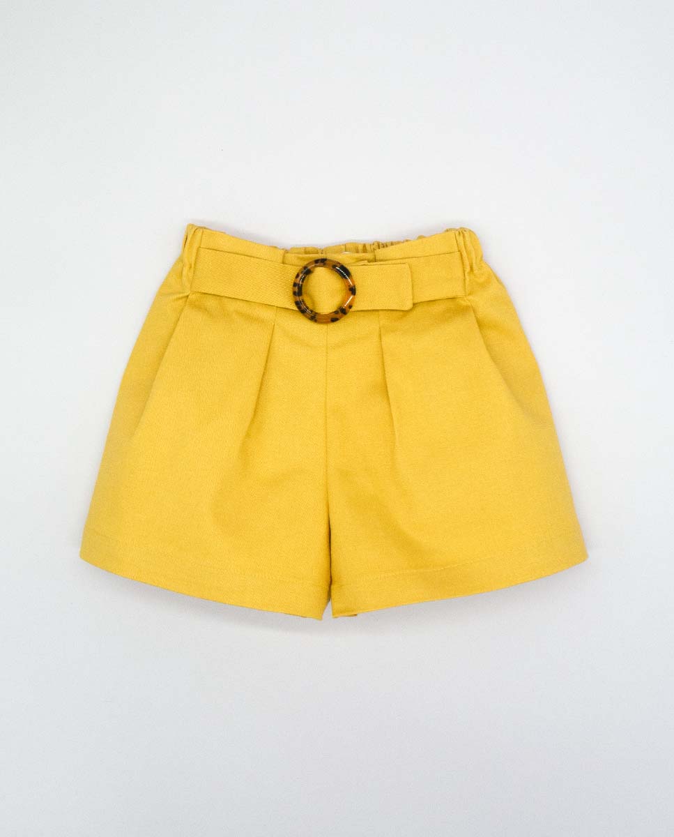 Yellow Striped Shorts Set