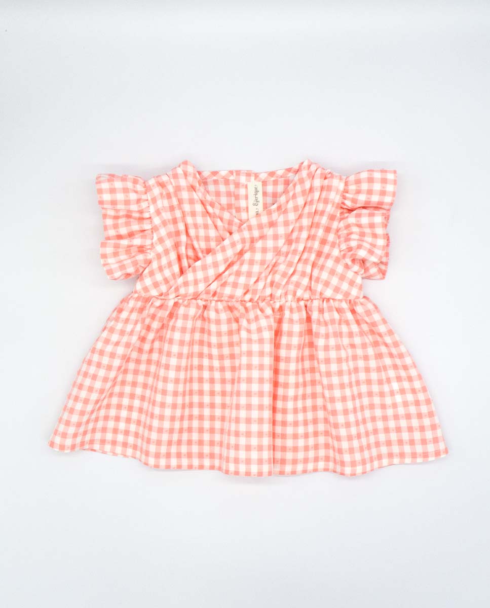 Draped Pink Gingham Set