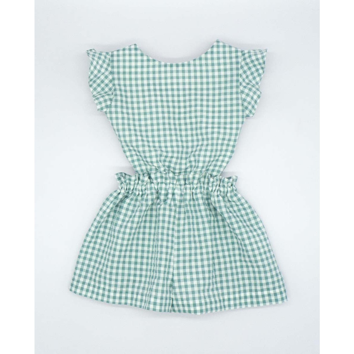 Green Gingham Cutout Jumpsuit