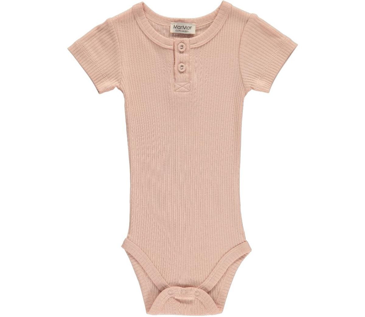 Short Sleeve Ribbed Henley Body Set -Pink