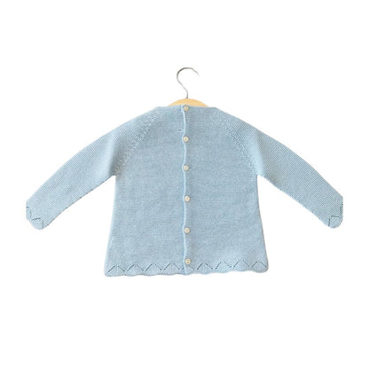 Blue Embroidered Knit Sweater
