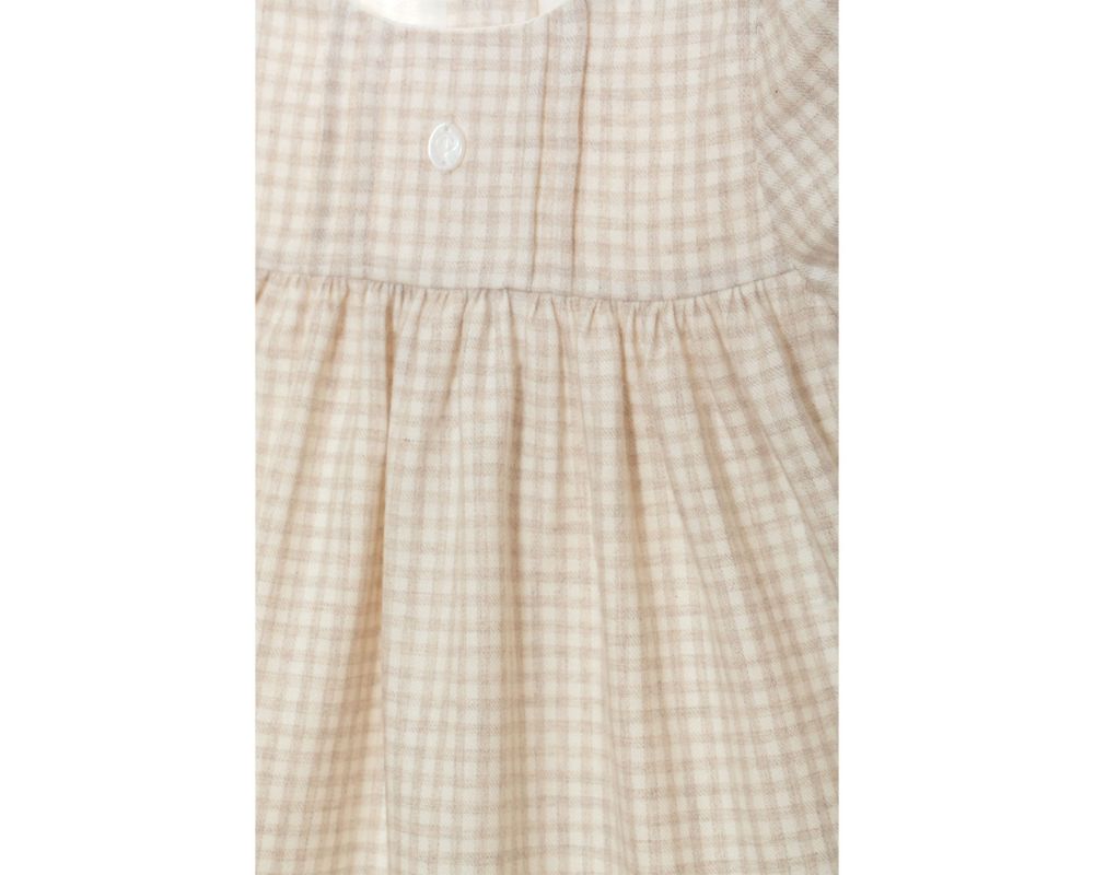 Beige Checkered Dress