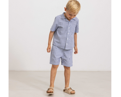 Tage and Pal Navy Stripe Shorts Set
