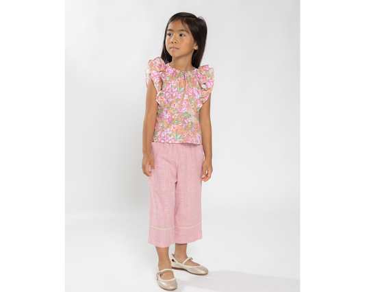 Ochre Rosa Linen Pants Set