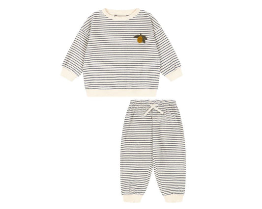 Itty Sweat Set - Flint Stripe