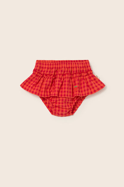 Red Gingham Peplum Baby Set