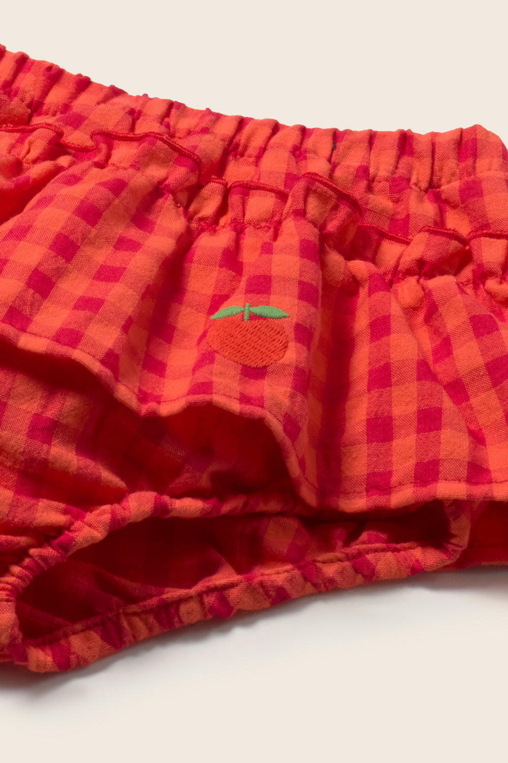 Red Gingham Peplum Baby Set
