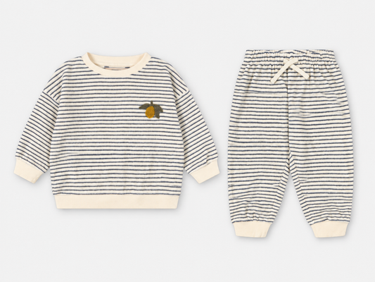 Itty Sweat Set - Flint Stripe