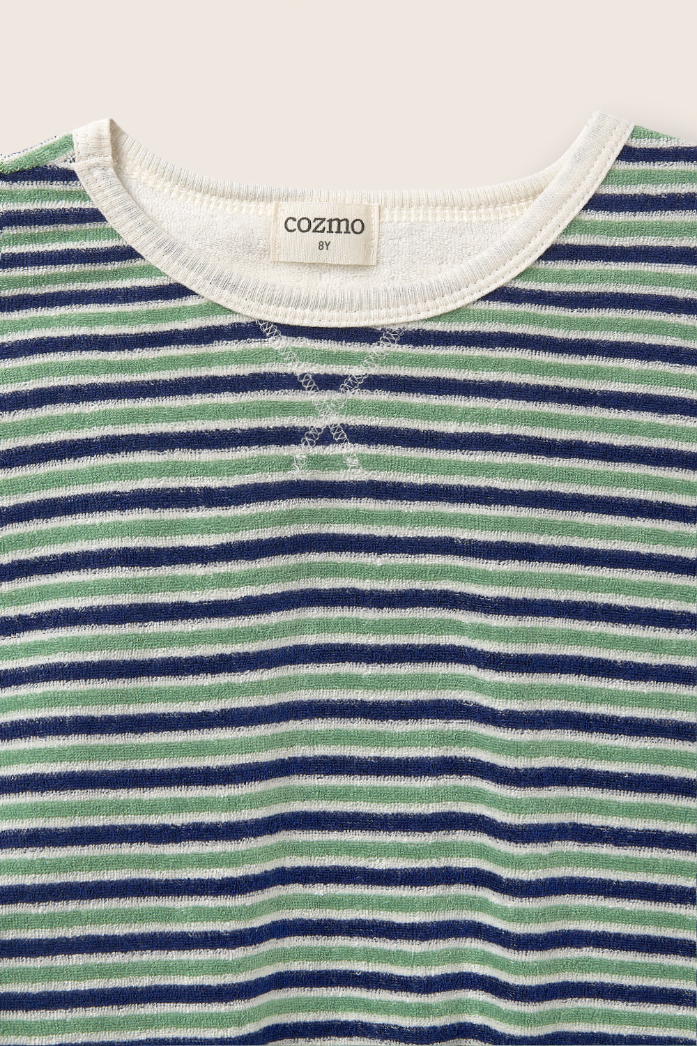 Blue Green Striped Shorts Set