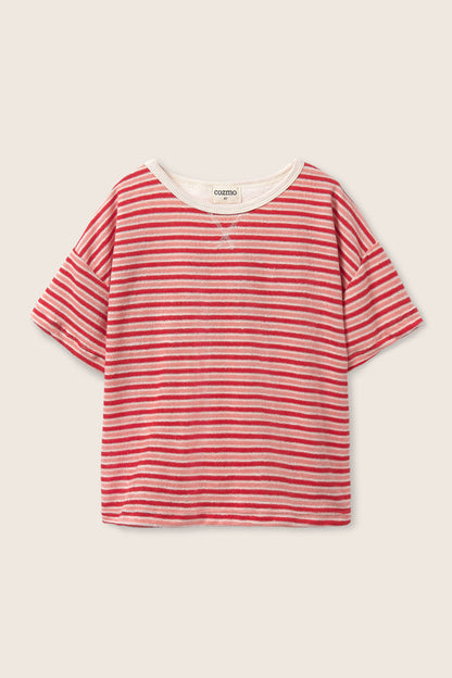 Pink Tomato Striped Shorts Set