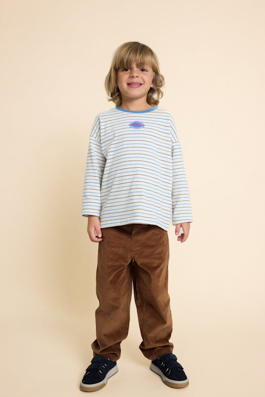 Emil Top - Brown Blue Stripe