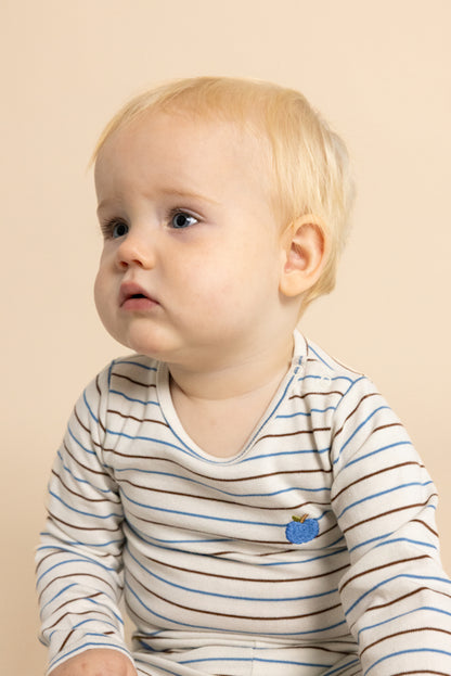 Emil Baby Set - Brown Blue Stripe