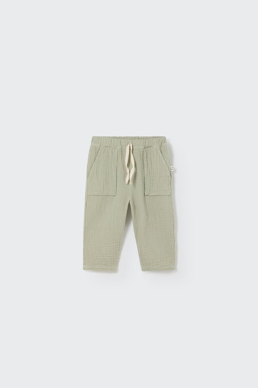 Soft Gauze Pants - Frosty Green