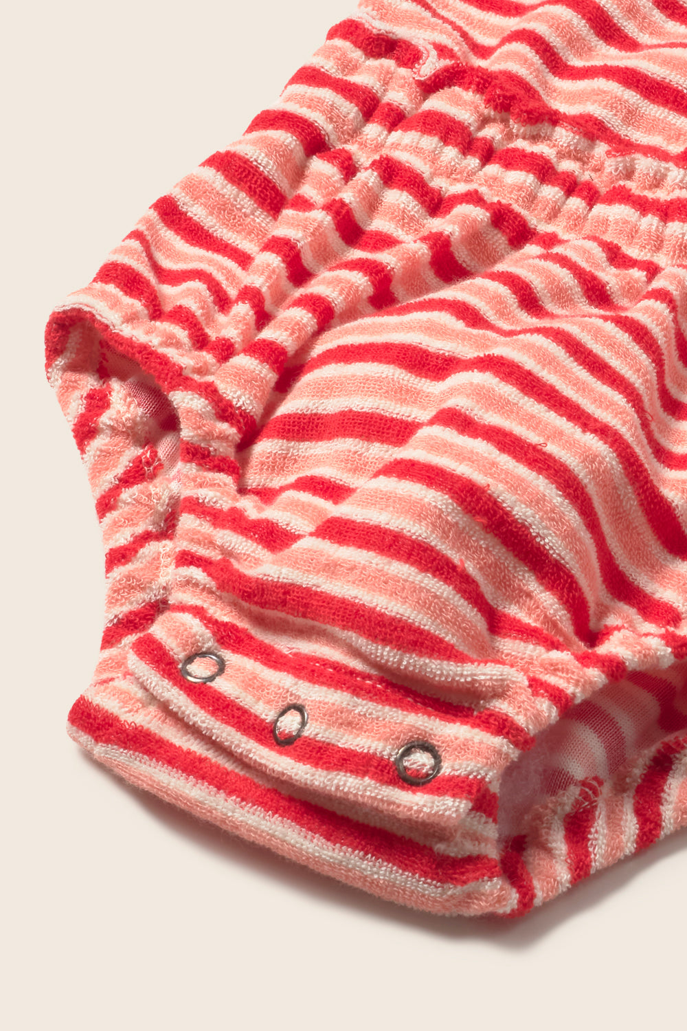 Pink Tomato Striped Terry Romper