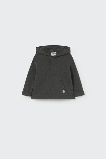 Soft Brush Knit Hooded and Pants Set - Gray