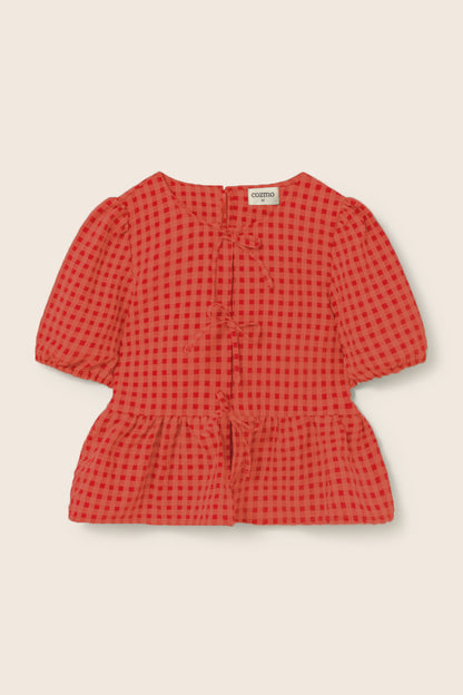 Red Gingham Shorts Set