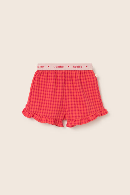 Red Gingham Shorts Set