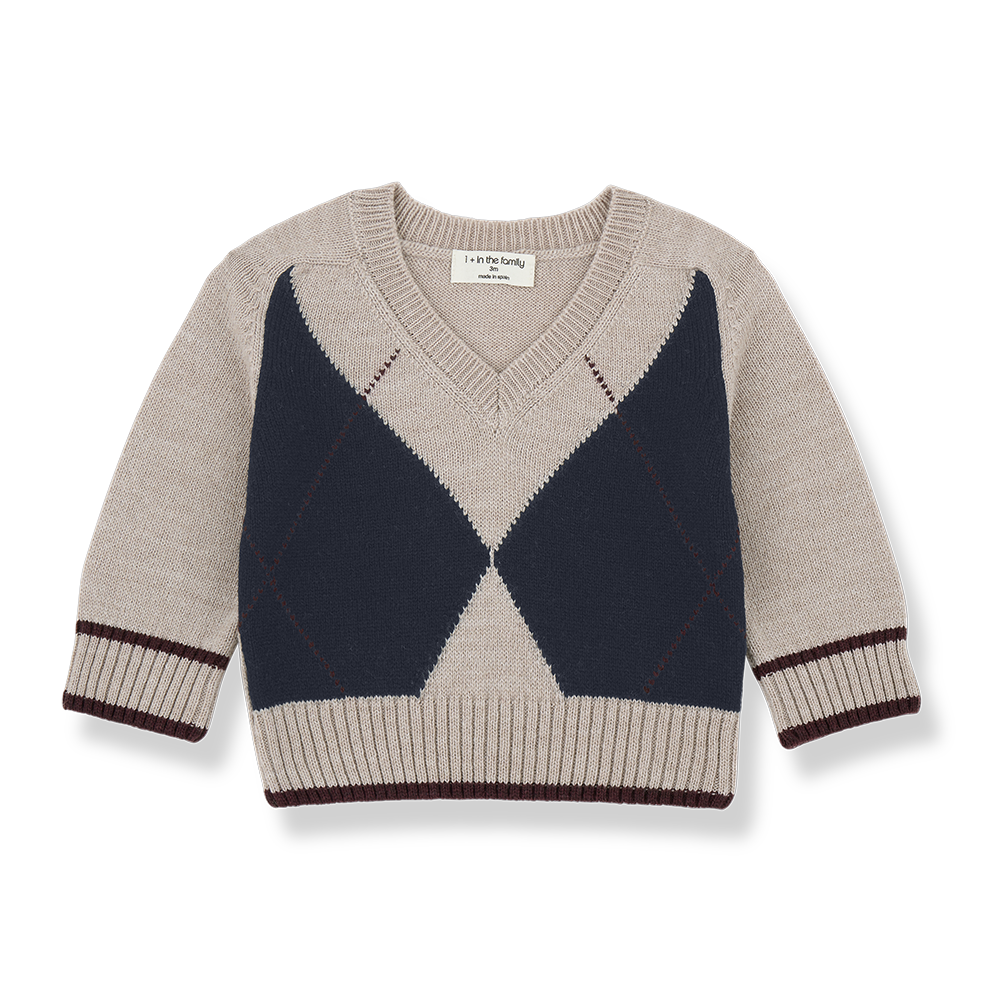 Kasper Argyle Sweater - Tortora