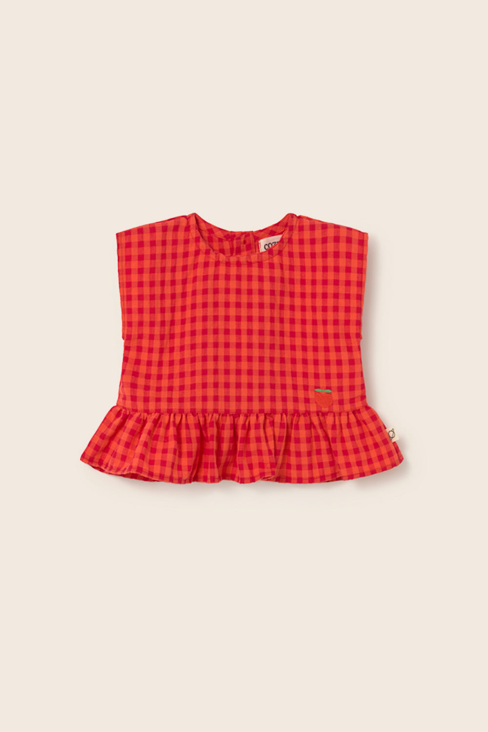 Red Gingham Peplum Baby Set