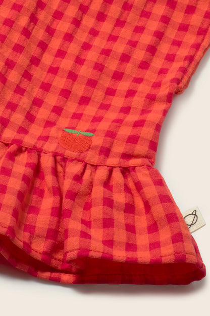 Red Gingham Peplum Baby Set