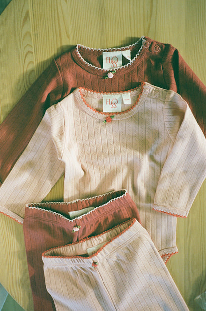 Liva Pointelle Baby Set - Warm Pink