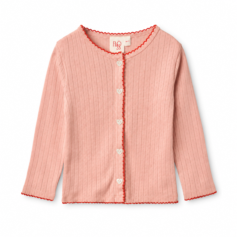 Liva Pointelle Cardigan Set - Warm Pink
