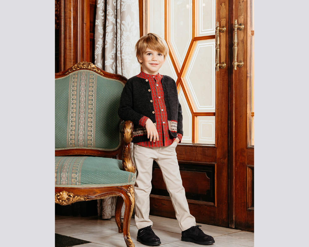 Beige Boy Twill Trousers