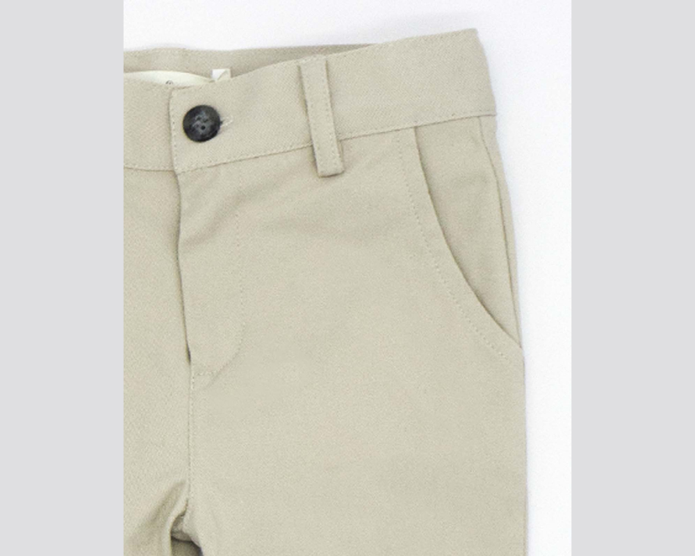 Beige Boy Twill Trousers