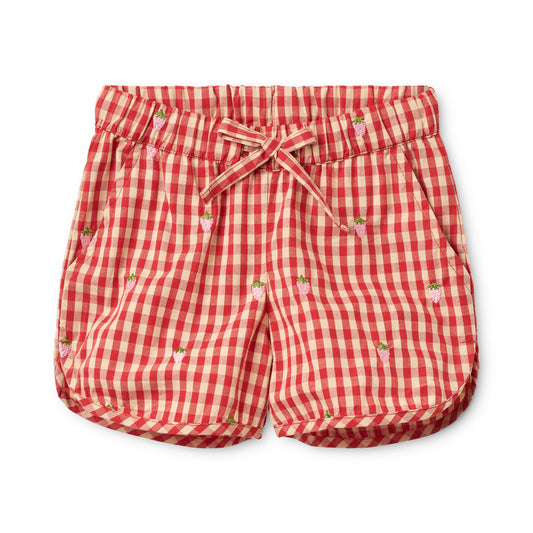 Molly Pineberry Shorts - Berry Gingham