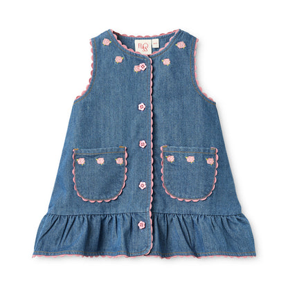 Monique Dress - Mid Blue