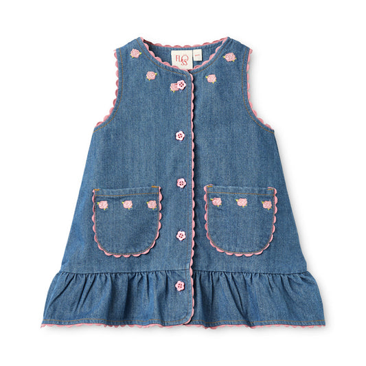 Monique Dress - Mid Blue