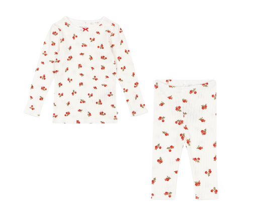 Minnie Rose Red Pointelle Set