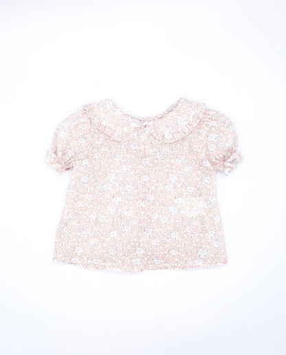 Puffed Apricot Flor Rosa Pants Set