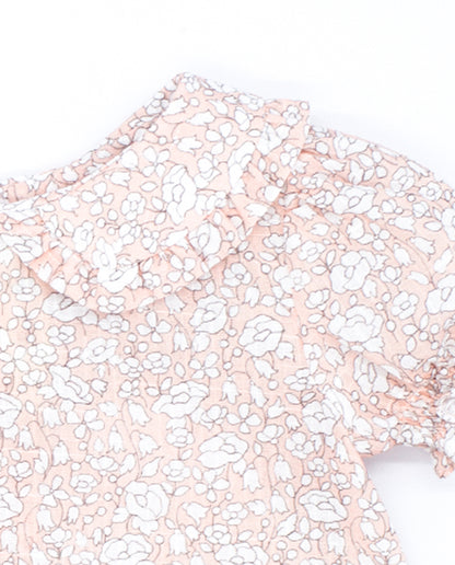 Puffed Apricot Flor Rosa Pants Set
