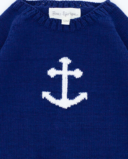 Navy Anchor 3pc Sweater Set