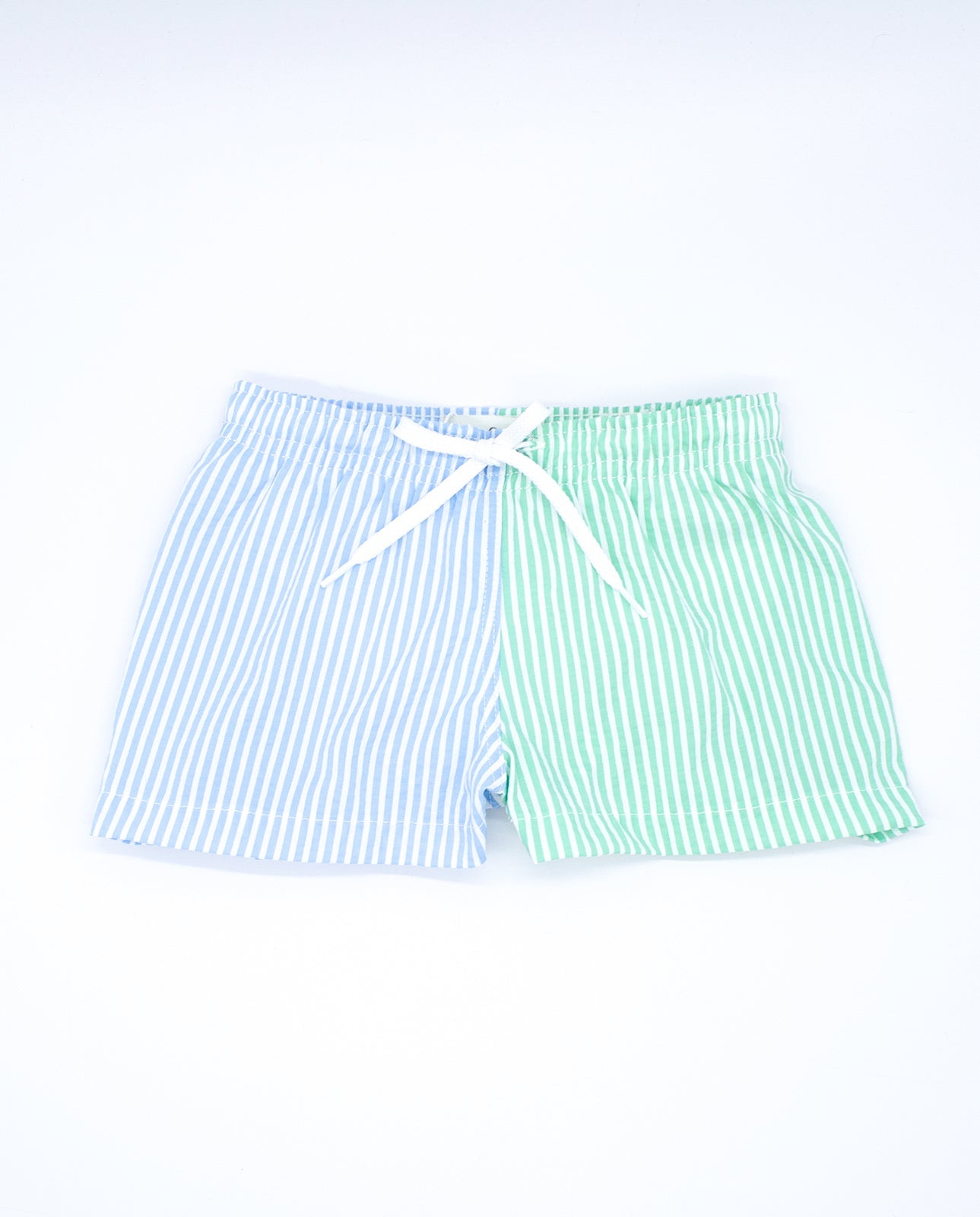 Blue and Green Striped Swimsuit