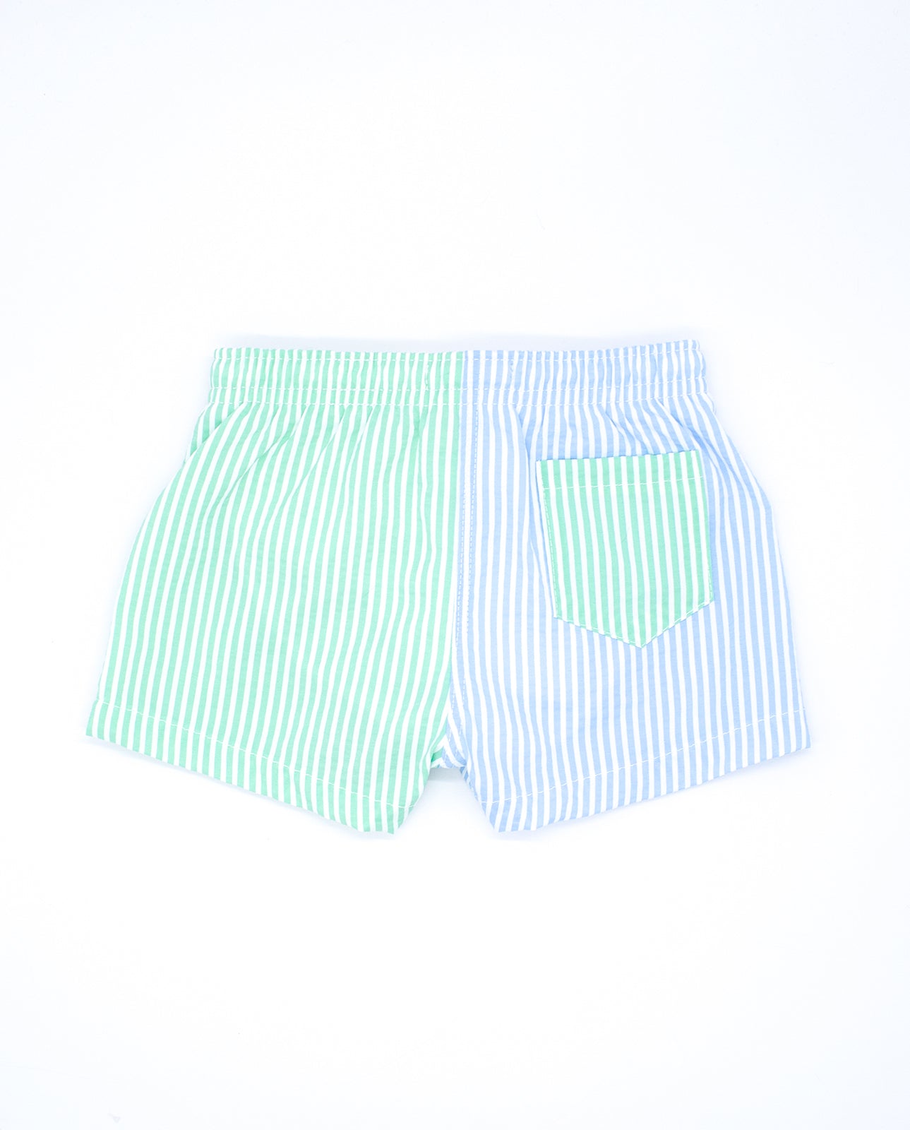 Blue and Green Striped Swimsuit