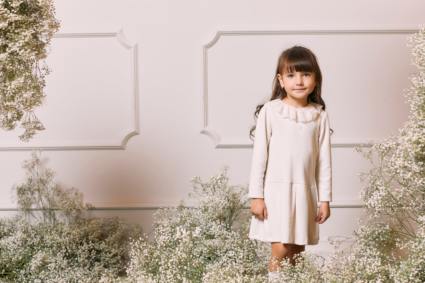 Ivory Ribbed Knit Dress