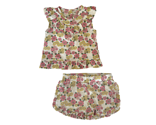 Wild Flower Field Shorts Set