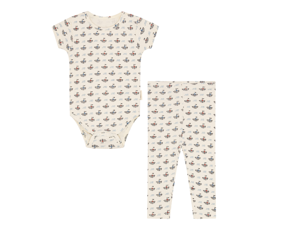 Ribbed Boat Baby Set