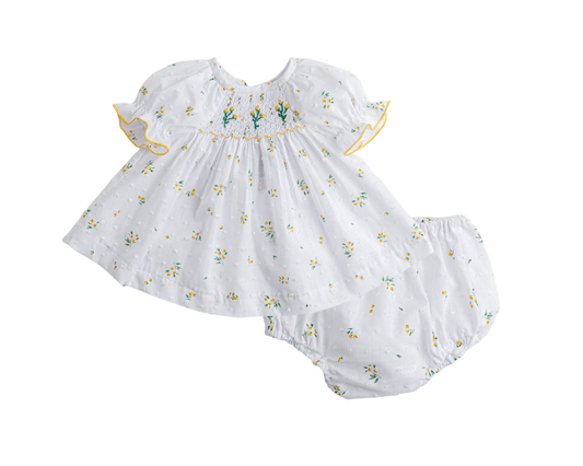 Colibri Dress and Bloomer Set - Yellow