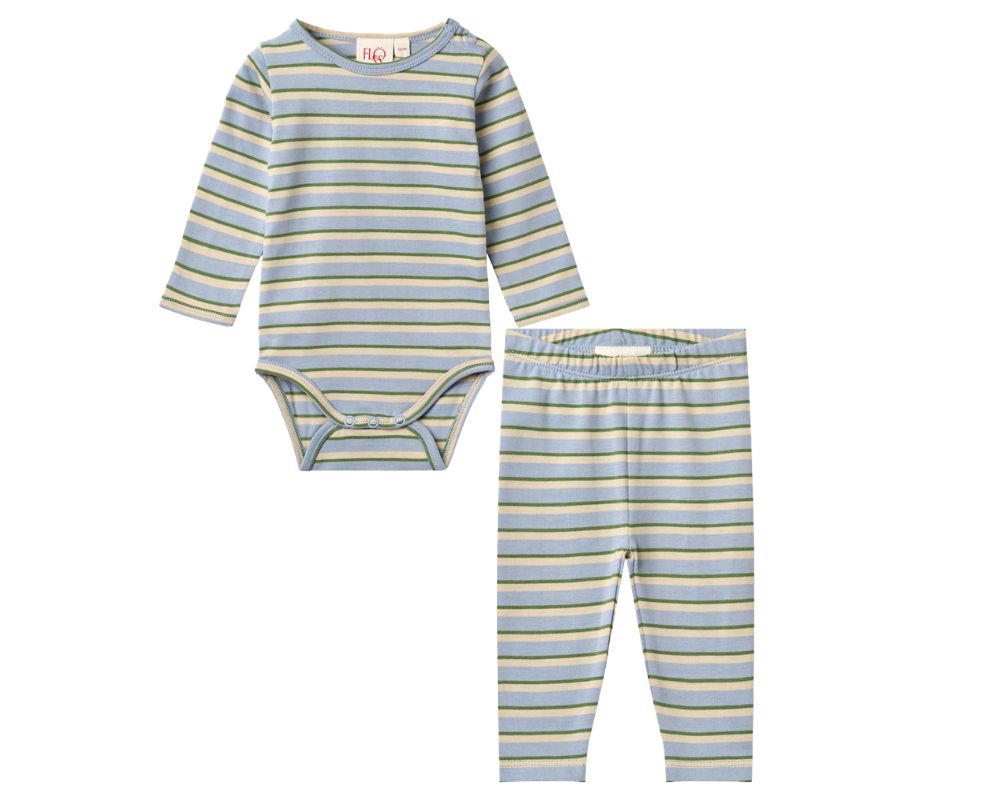 Conrad Baby Set - Blue Air Green Stripe