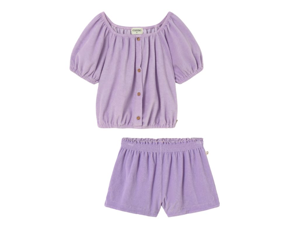 Lavender Soft Terry Shorts Set