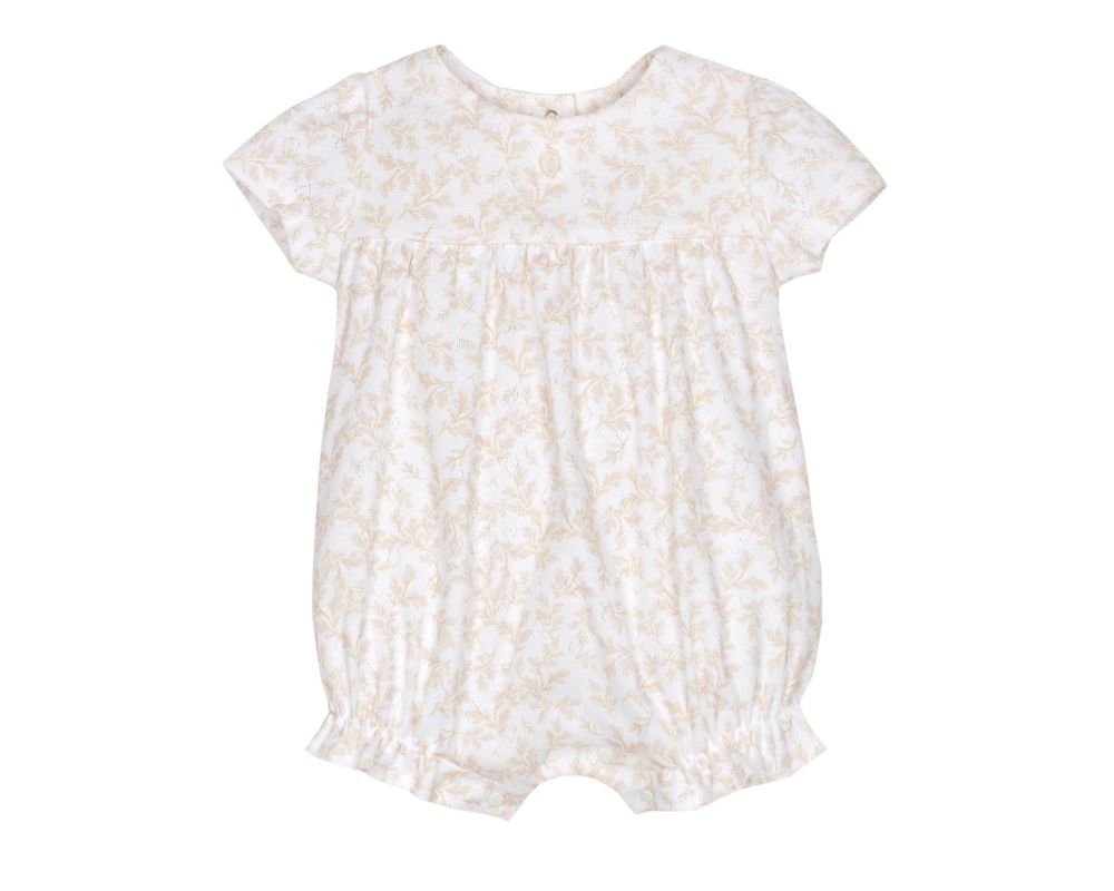 Beige Toile Jersey Romper