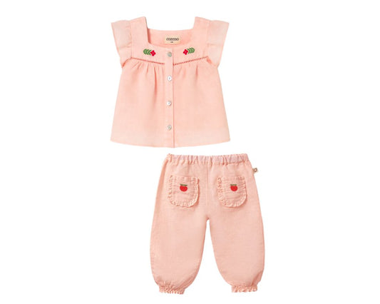 Cloud Pink Linen Pants Set