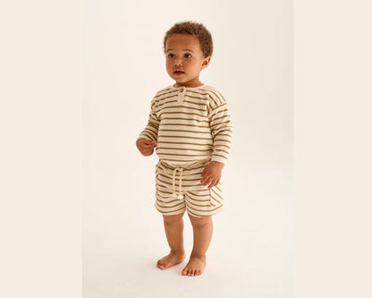 Sand Double Striped Baby Shorts