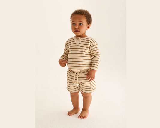 Sand Double Striped Baby Shorts