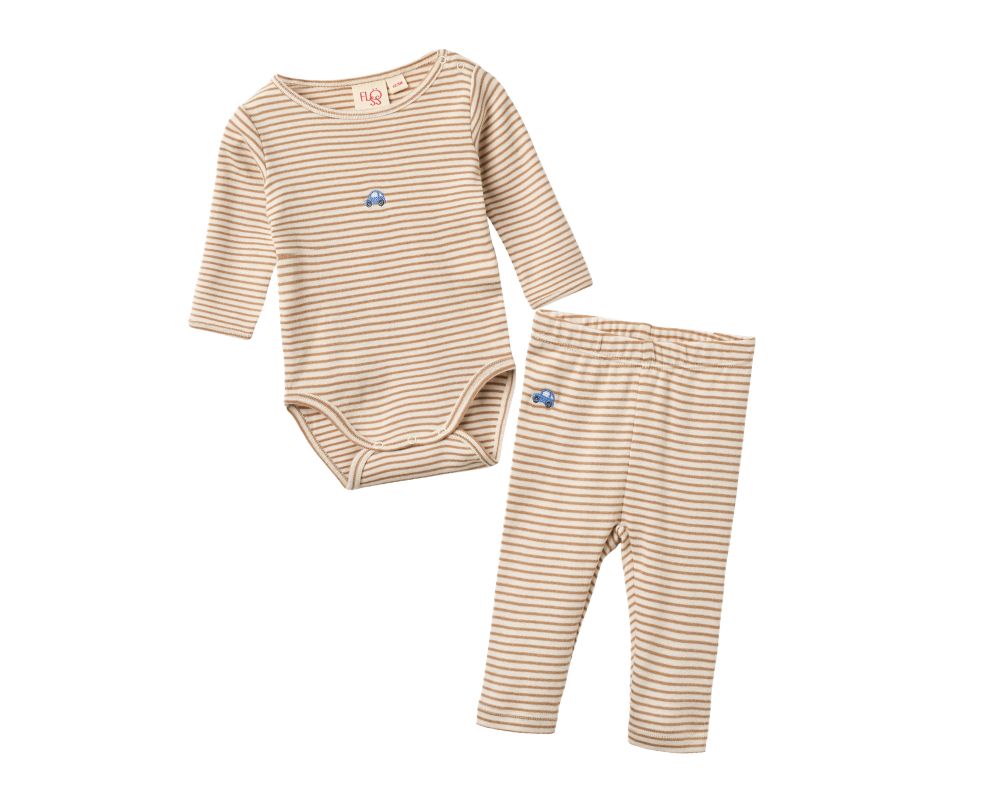 Light Brown Stripe Fresa Baby Set